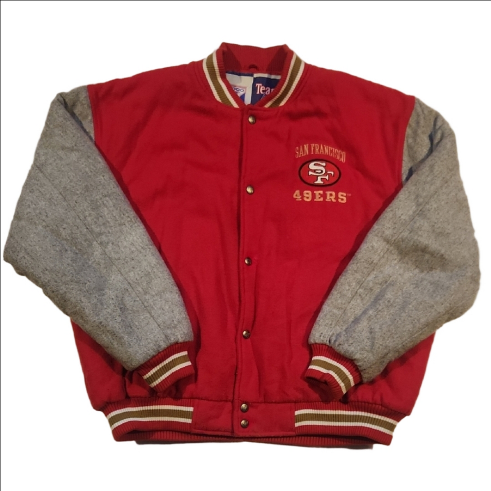 Vintage LOGO 7 Red & Gray Bomber Jacket